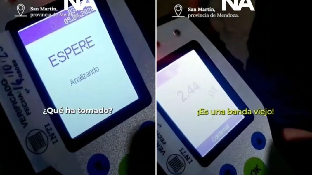 Sacó 2,44 de alcoholemia en un control y se hizo viral: ‘¡Es una banda, viejo!’