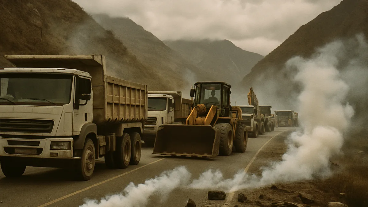 Bolivia: gases y piedras mientras un convoy de 150 vehículos intenta abrir rutas