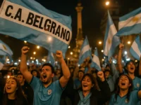Belgrano campeón: los hinchas del Pirata coparon la Plaza 25 en San Juan