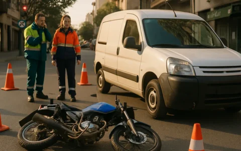 Choque entre moto y camioneta en Chimbas dejó un hombre hospitalizado
