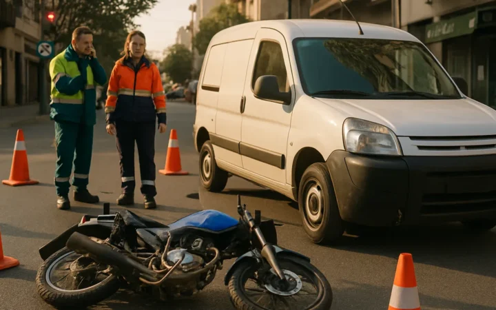 Choque entre moto y camioneta en Chimbas dejó un hombre hospitalizado
