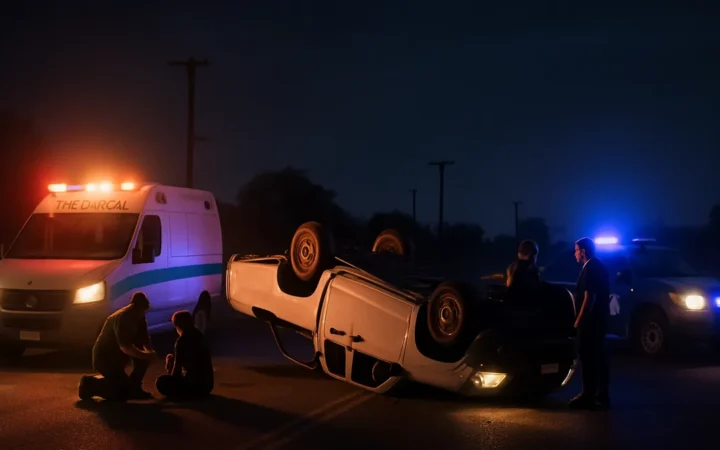Choque y vuelco de dos Jeep en Albardón: ningún herido grave