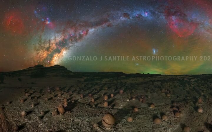 Un sanjuanino fotografió Ischigualasto bajo la Vía Láctea y parece otro planeta