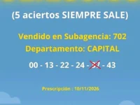 Un sanjuanino se llevó $61 millones en el Quini 6 con cinco aciertos