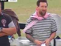 Messi se olvidó del Balón de Oro y apareció en la Messi Cup con mate y familia